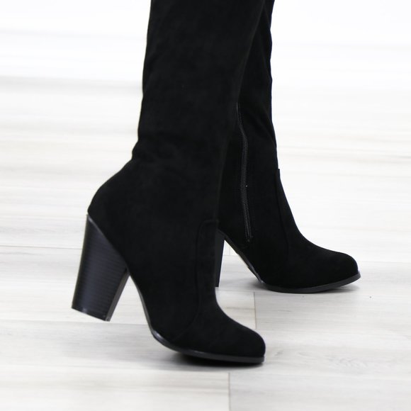 *Restock Thigh High Heeled Boots With Lace Up Back - Picture 9 of 16